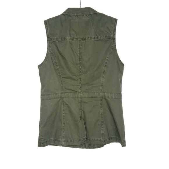 A NEW DAY Military Vest Full-Zip Drawstring Waist Utility Army Green Size Small - Picture 5 of 8
